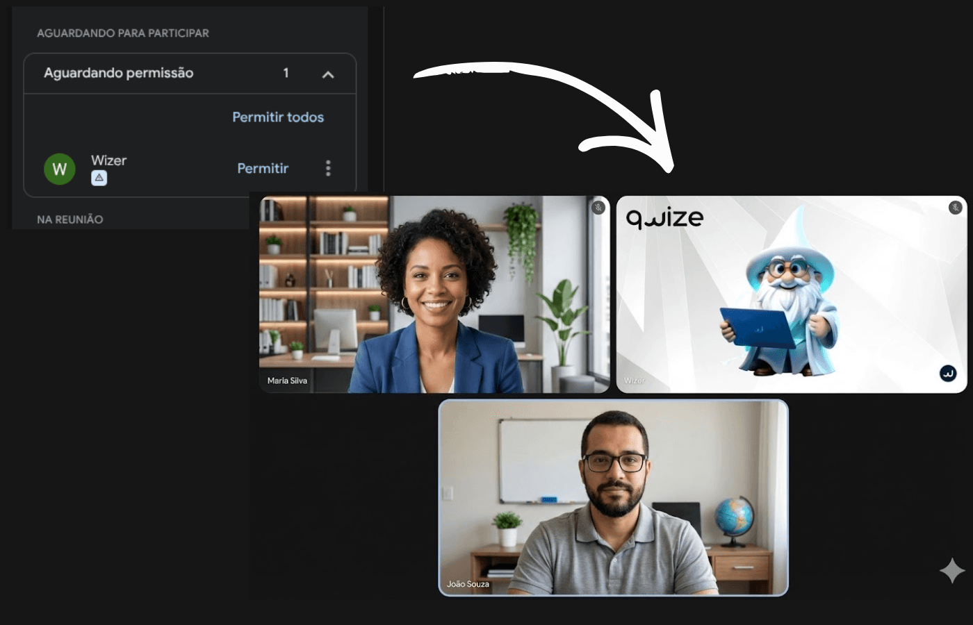 O bot entra automaticamente